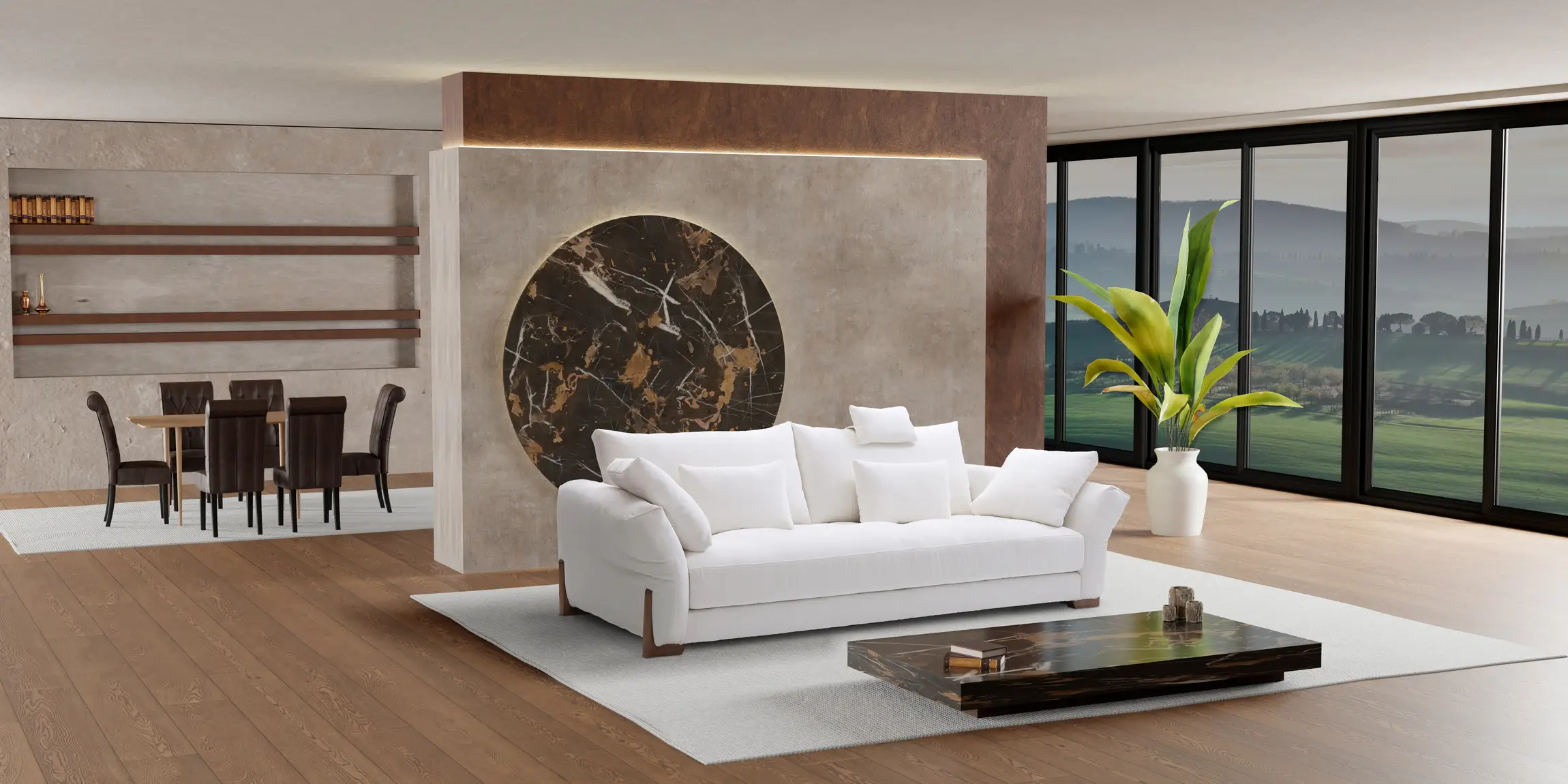 sofa blanco diseno salon open concept - Sof&aacute;s de dise&ntilde;o para salones modernos: La gu&iacute;a definitiva del confort premium
